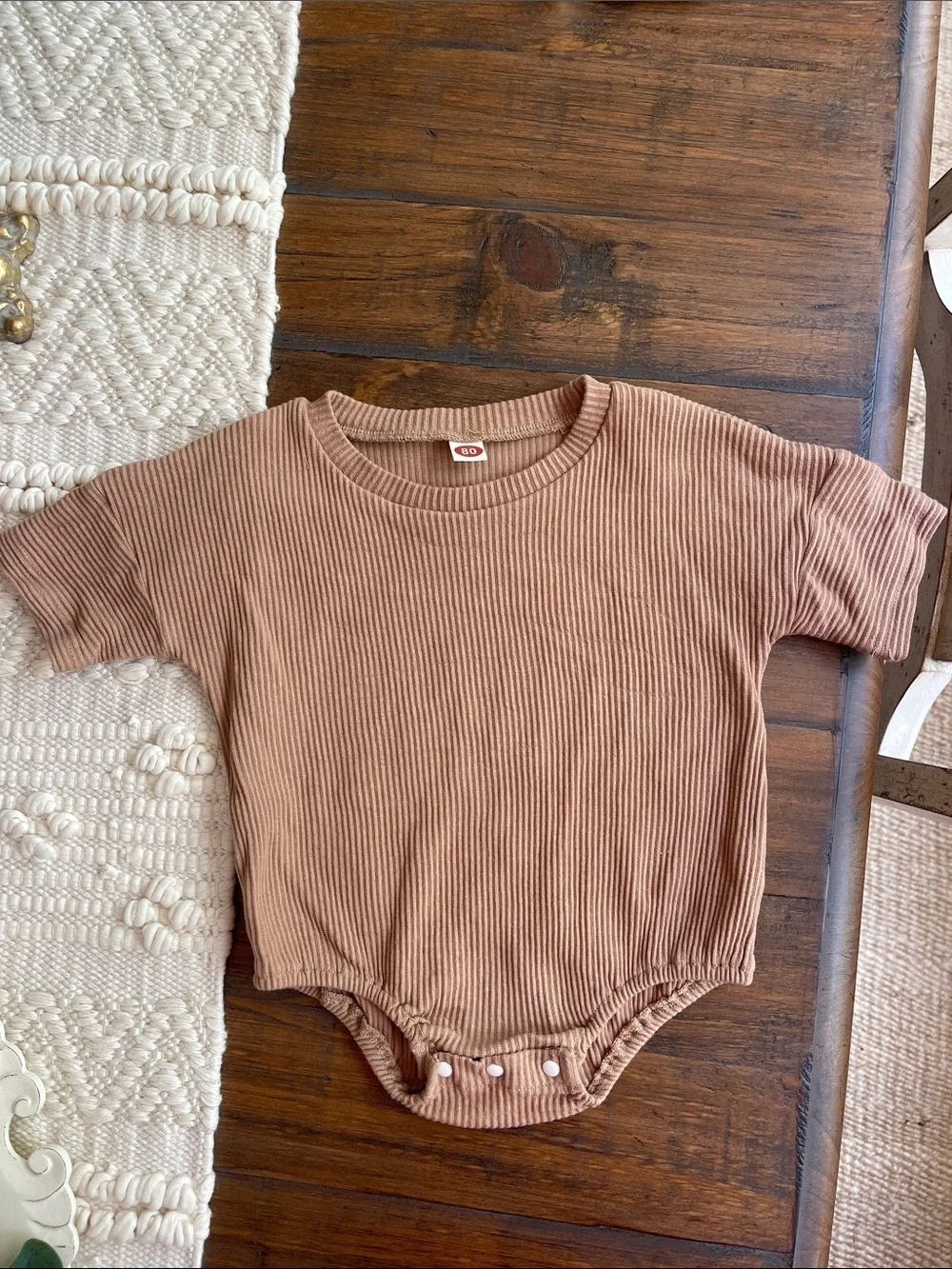 Ribbed One-Piece Bubble in Brown